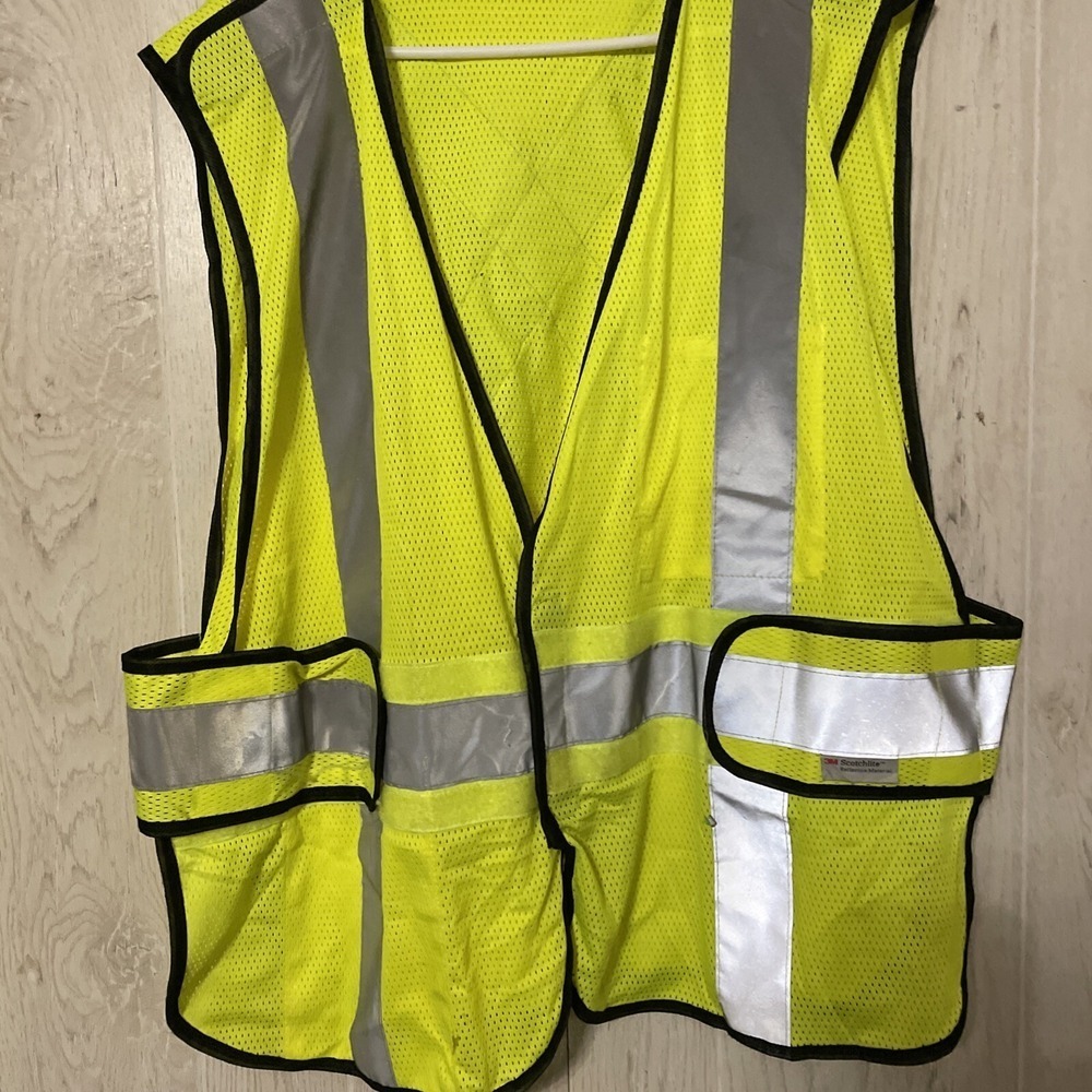 3M Scotchlite Yellow Neon Vest High Visibility Work Wear Safety Size L-XL